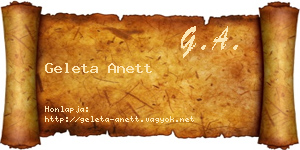 Geleta Anett névjegykártya